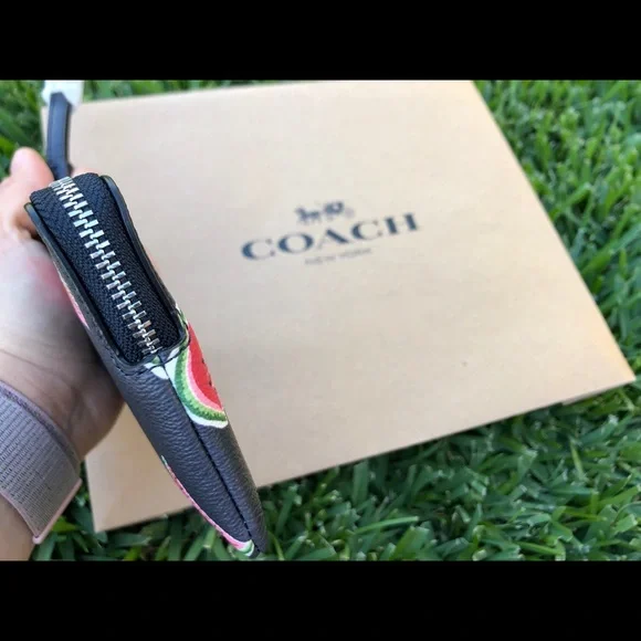 🍉New Coach Watermelon Print Corner Zip Wristlet🍉 - Picture 5 of 15